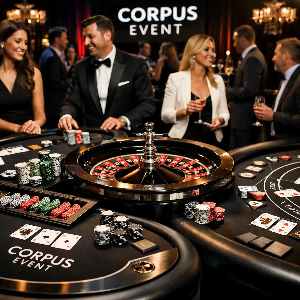 Stoły pokerowe i ruletkowe na evencie